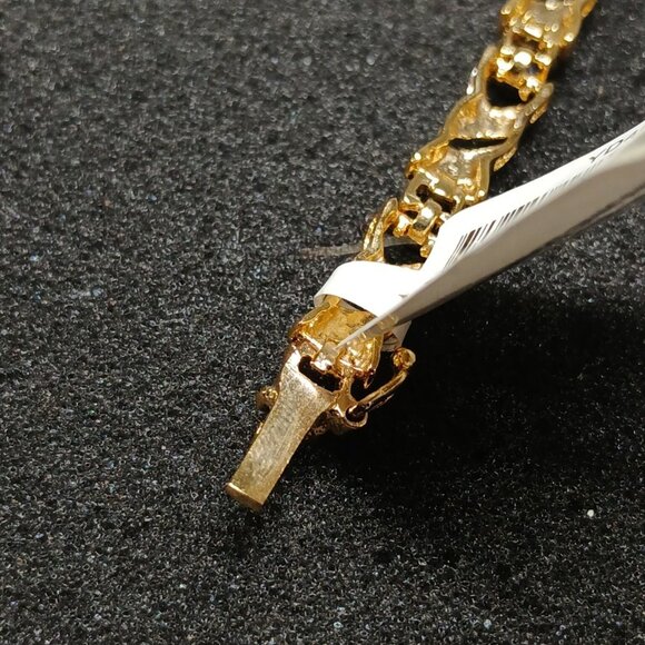 24K Gold Over Sterling Silver Sapphire Tennis Bracelet 7.25" 14g NWT - Picture 13 of 13